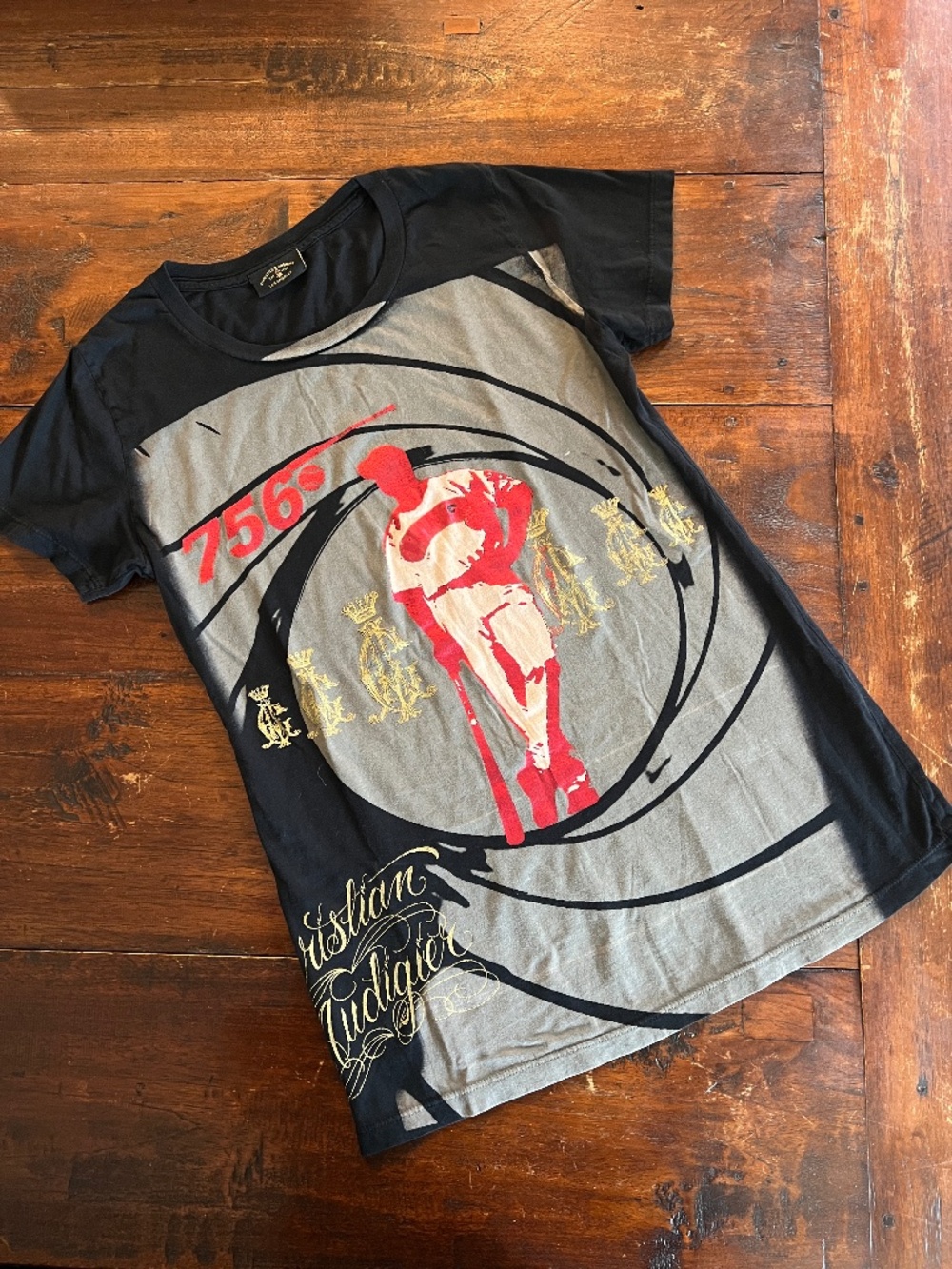 Christian Audigier Barry Bonds 756th Home Run Parody Graphic T-shirt S/M